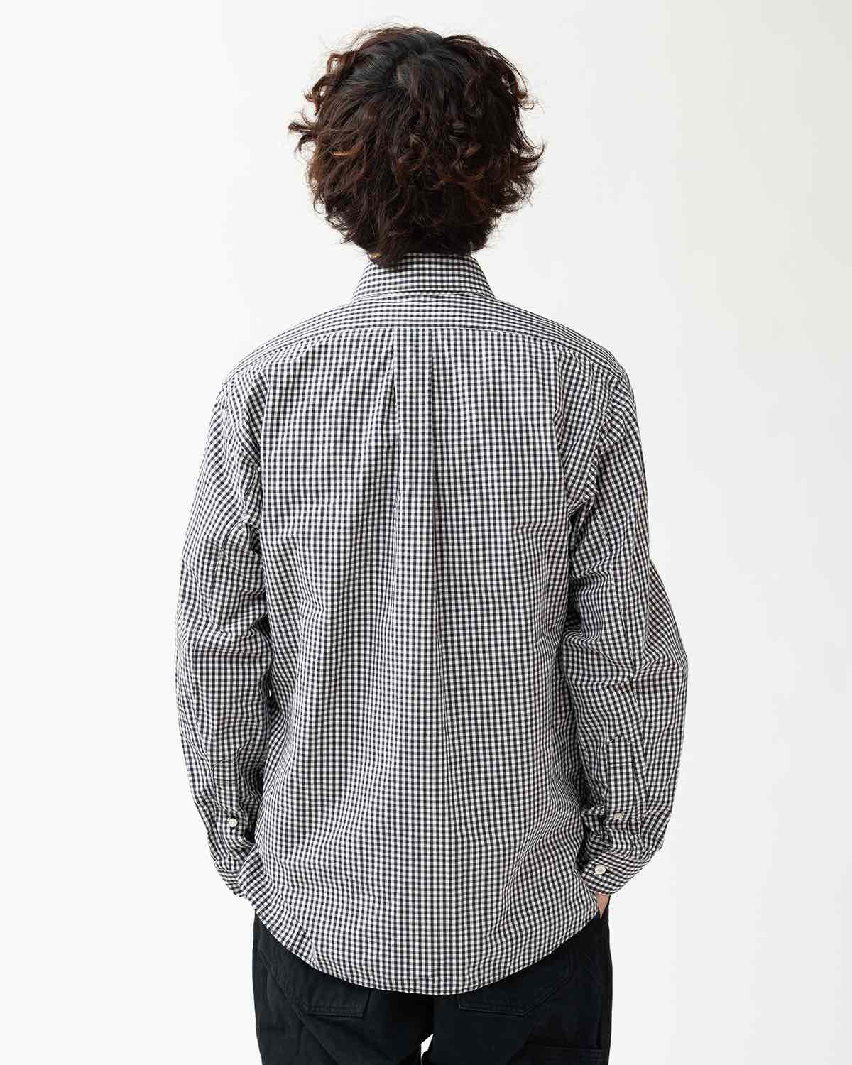 DWELLER B.D. SHIRT COTTON TYPEWRITER GINGHAM CHECK