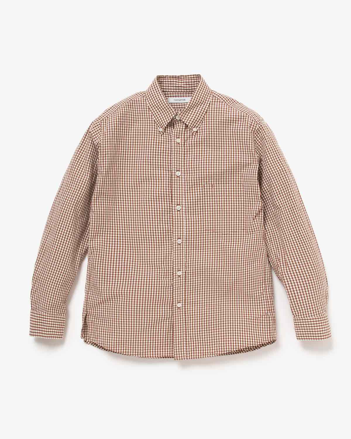 DWELLER B.D. SHIRT COTTON TYPEWRITER GINGHAM CHECK