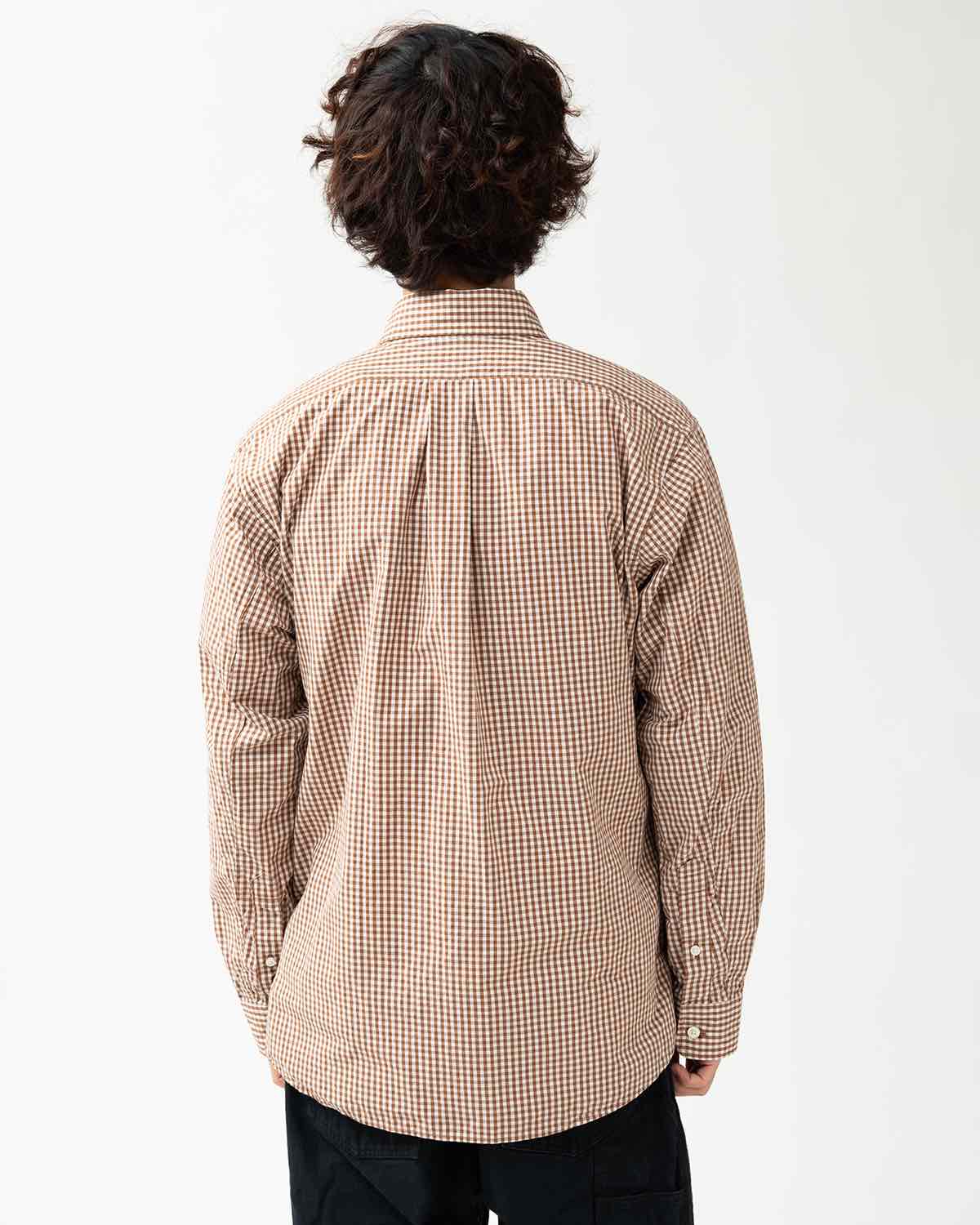 DWELLER B.D. SHIRT COTTON TYPEWRITER GINGHAM CHECK