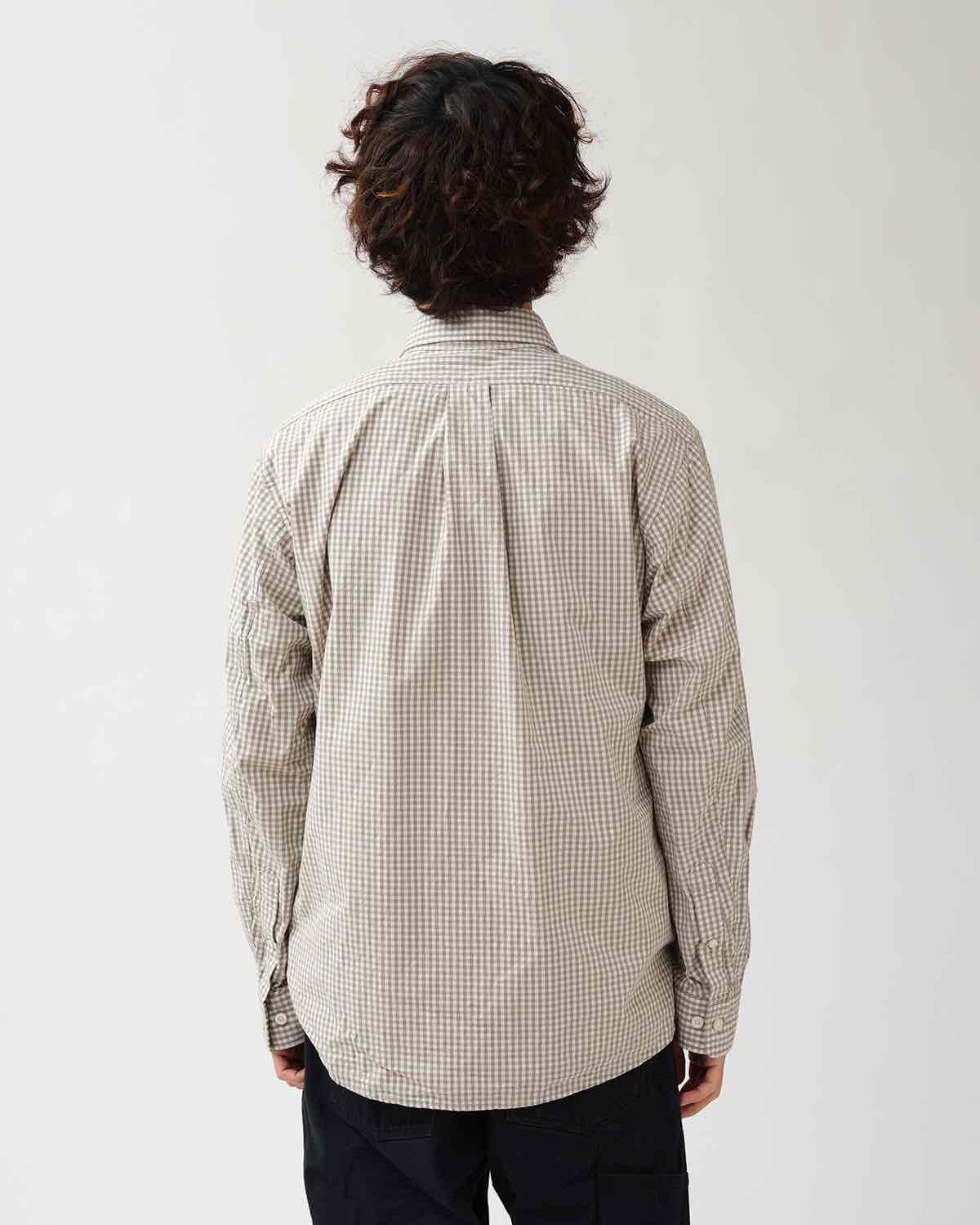 DWELLER B.D. SHIRT COTTON TYPEWRITER GINGHAM CHECK