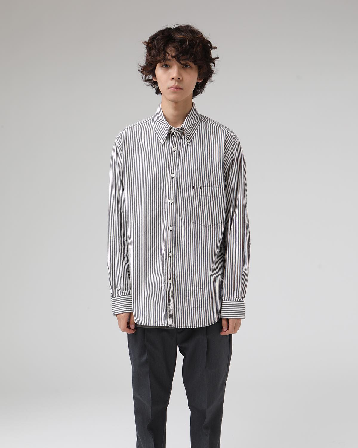 DWELLER B.D. SHIRT COTTON TYPEWRITER LONDON STRIPE