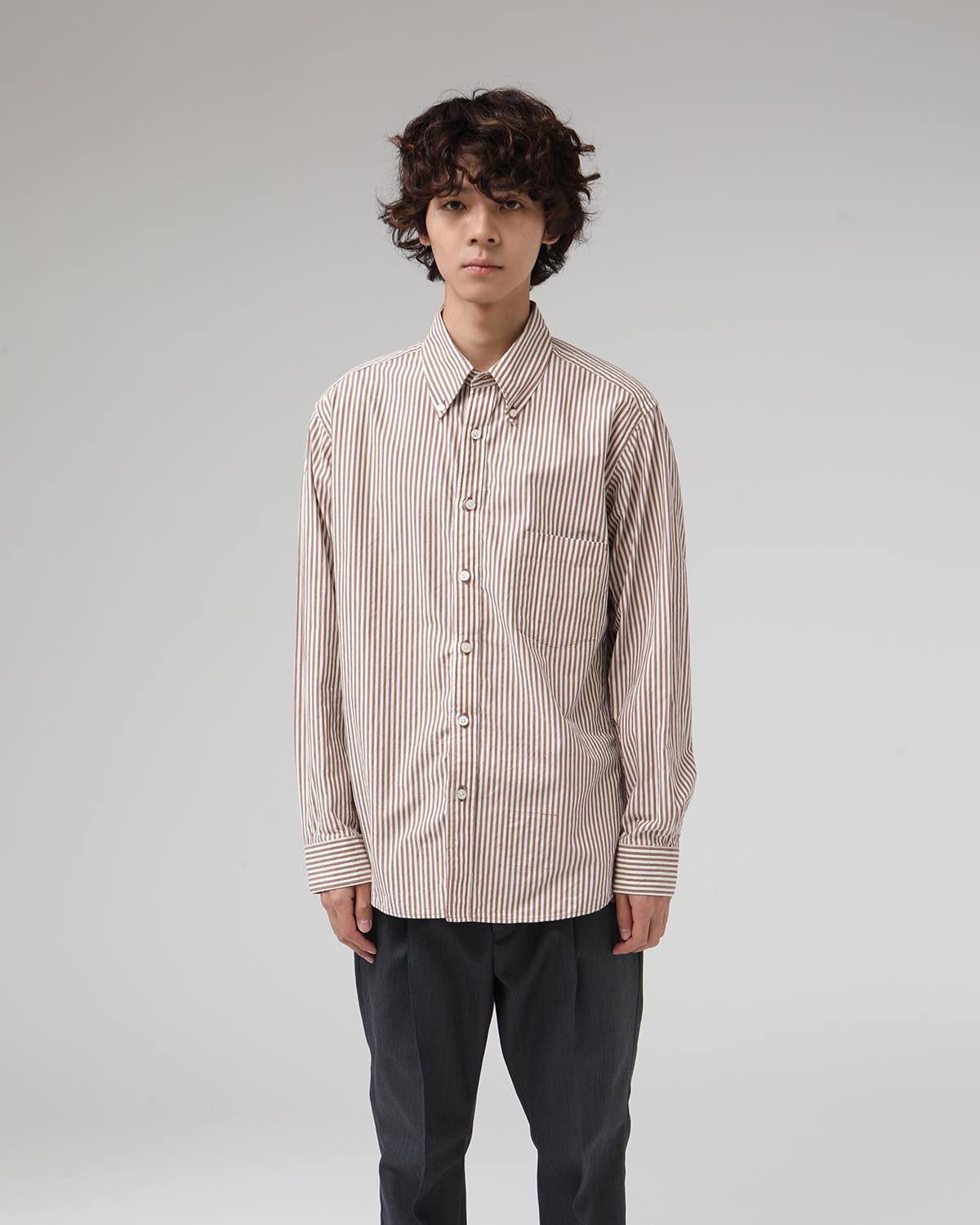 DWELLER B.D. SHIRT COTTON TYPEWRITER LONDON STRIPE