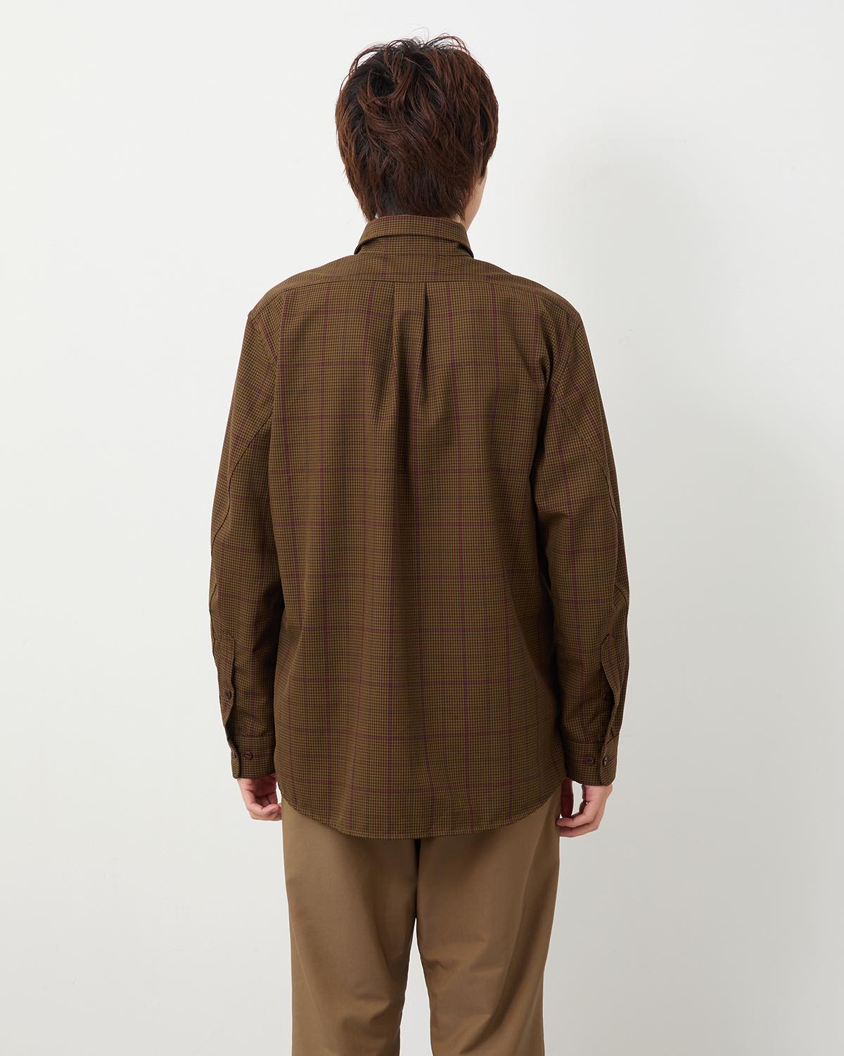DWELLER B.D. SHIRT P/W GABARDINE TARTAN CHECK