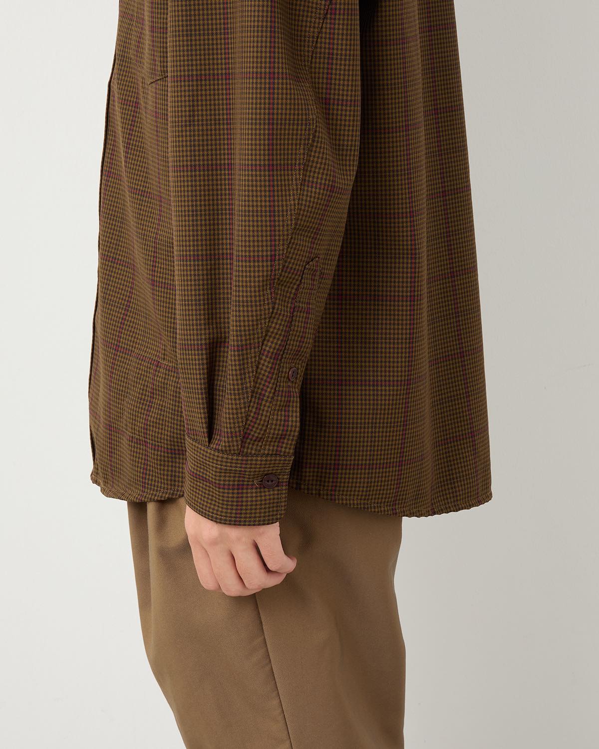 DWELLER B.D. SHIRT P/W GABARDINE TARTAN CHECK