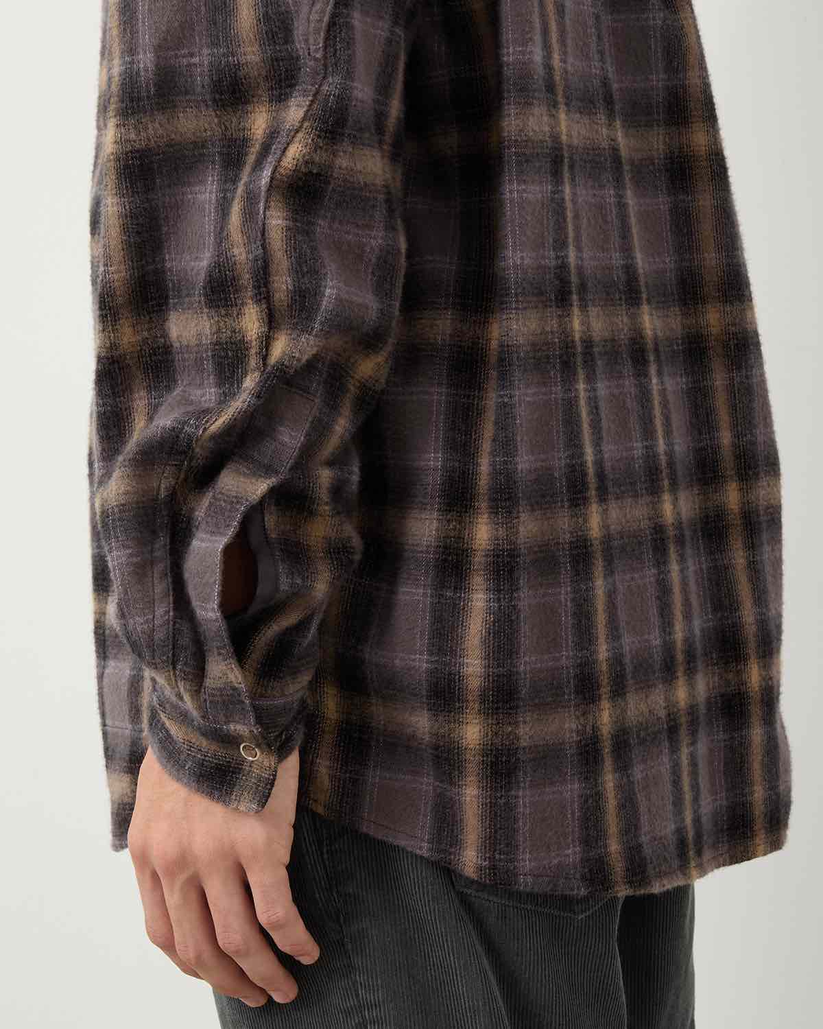 WORKER ZIP SHIRT COTTON FLANNEL OMBRE CHECK