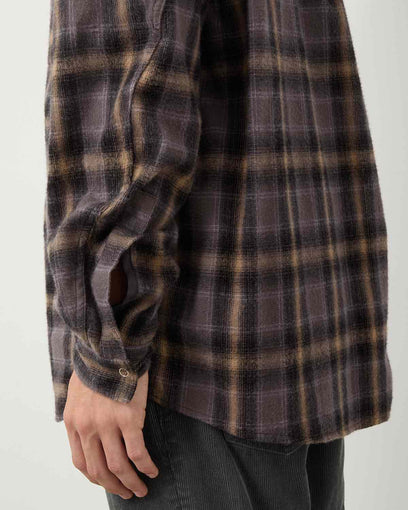 WORKER ZIP SHIRT COTTON FLANNEL OMBRE CHECK