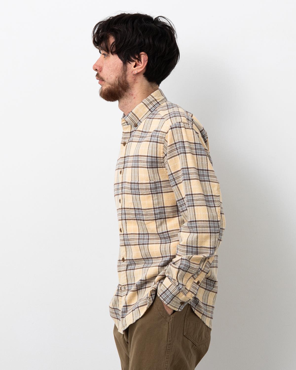 DWELLER B.D. SHIRT COTTON FLANNEL TARTAN CHECK