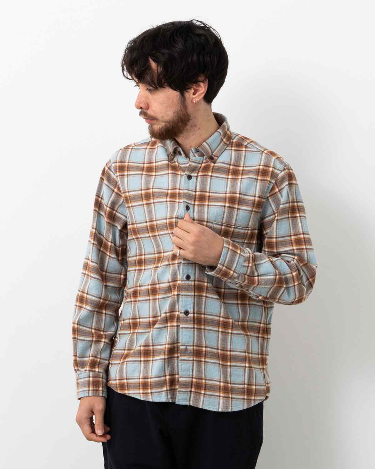 DWELLER B.D. SHIRT COTTON FLANNEL TARTAN CHECK
