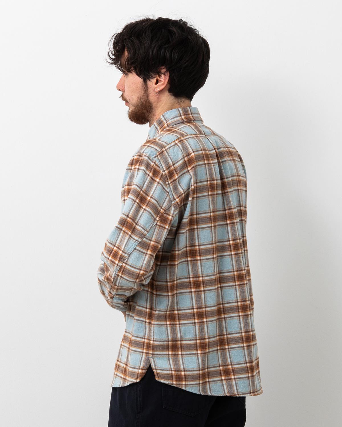 DWELLER B.D. SHIRT COTTON FLANNEL TARTAN CHECK