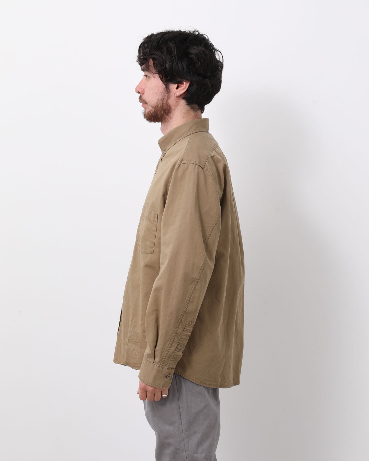 DWELLER B.D. L/S SHIRT C/Li TWILL PIGMENT DYE