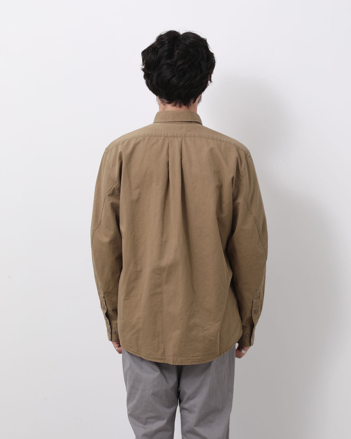 DWELLER B.D. L/S SHIRT C/Li TWILL PIGMENT DYE