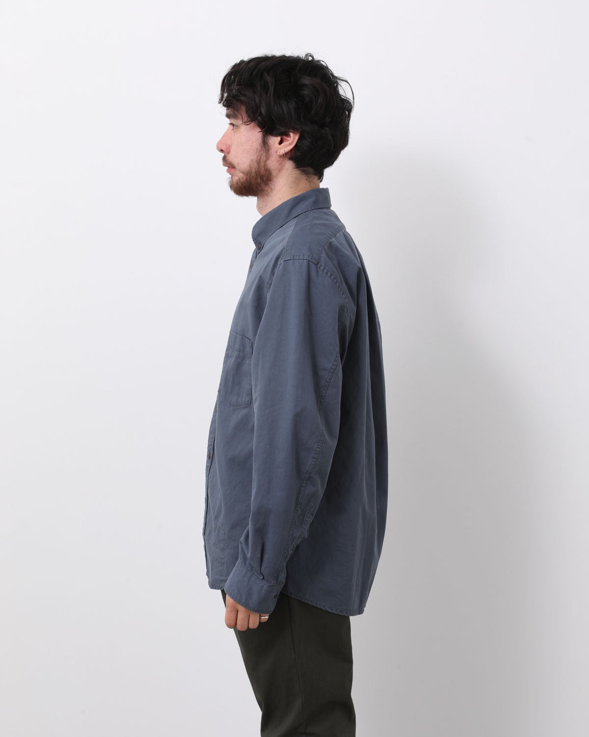DWELLER B.D. L/S SHIRT C/Li TWILL PIGMENT DYE