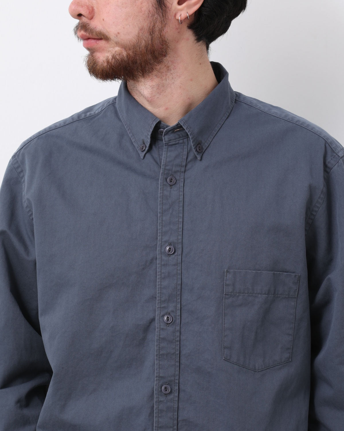DWELLER B.D. L/S SHIRT C/Li TWILL PIGMENT DYE