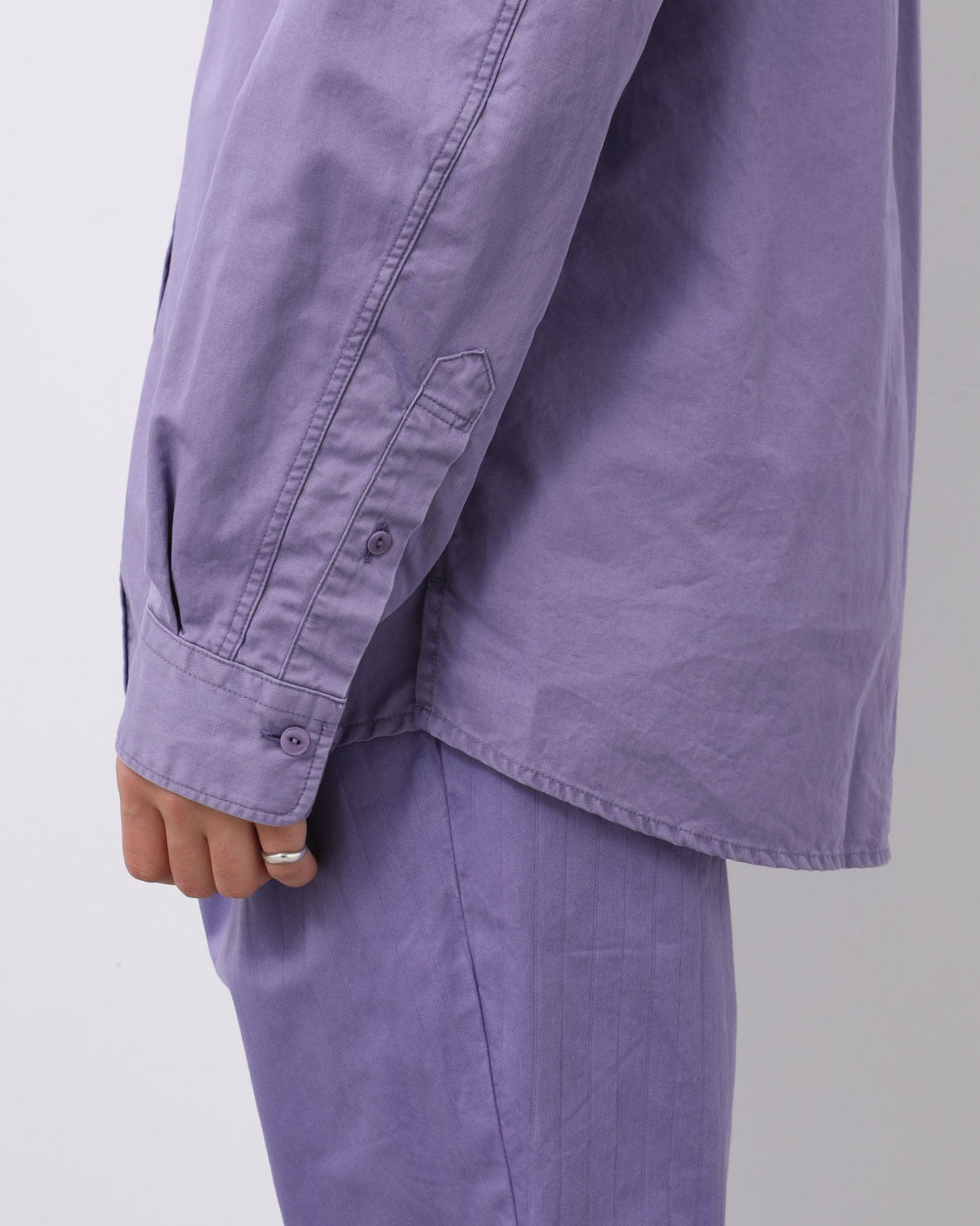 DWELLER B.D. L/S SHIRT C/Li TWILL PIGMENT DYE