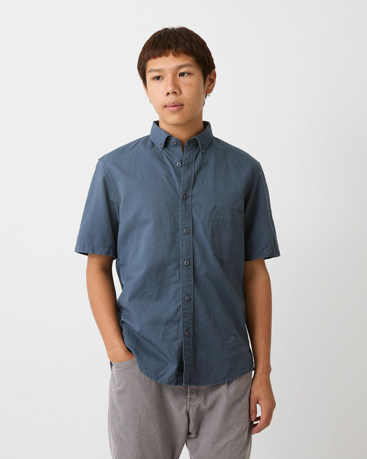 DWELLER B.D. S/S SHIRT C/Li TWILL PIGMENT DYE