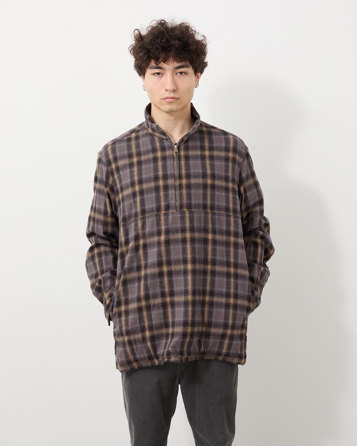 MARINER PULLOVER SHIRT JACKET COTTON FLANNEL OMBRE CHECK