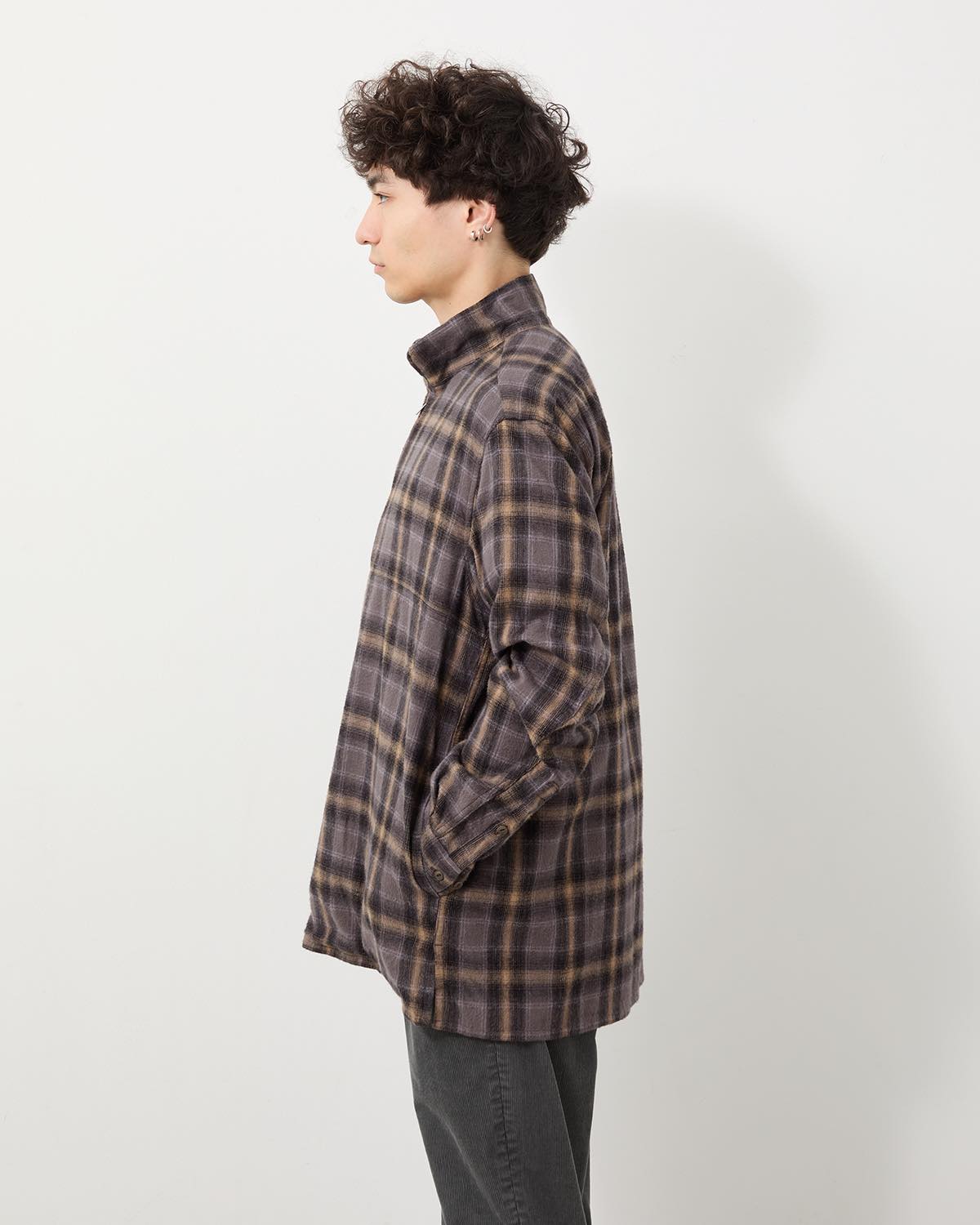 MARINER PULLOVER SHIRT JACKET COTTON FLANNEL OMBRE CHECK
