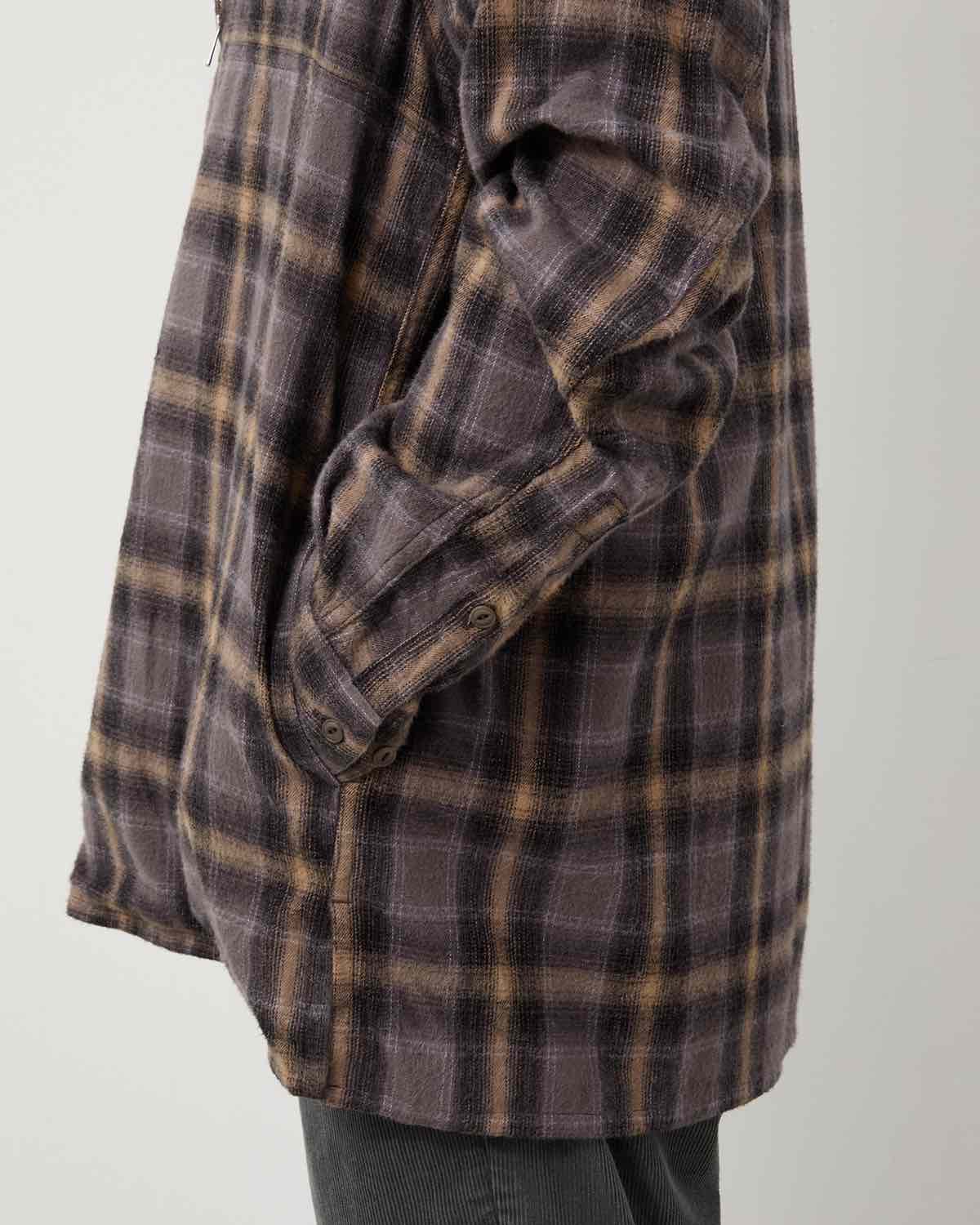 MARINER PULLOVER SHIRT JACKET COTTON FLANNEL OMBRE CHECK