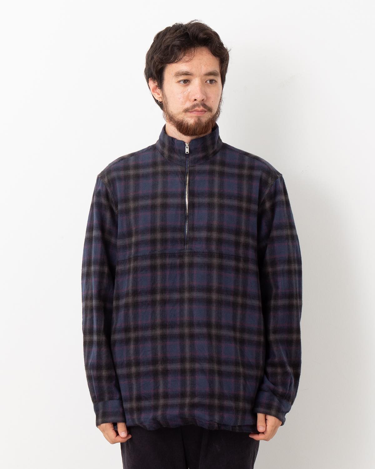 MARINER PULLOVER SHIRT JACKET COTTON FLANNEL OMBRE CHECK