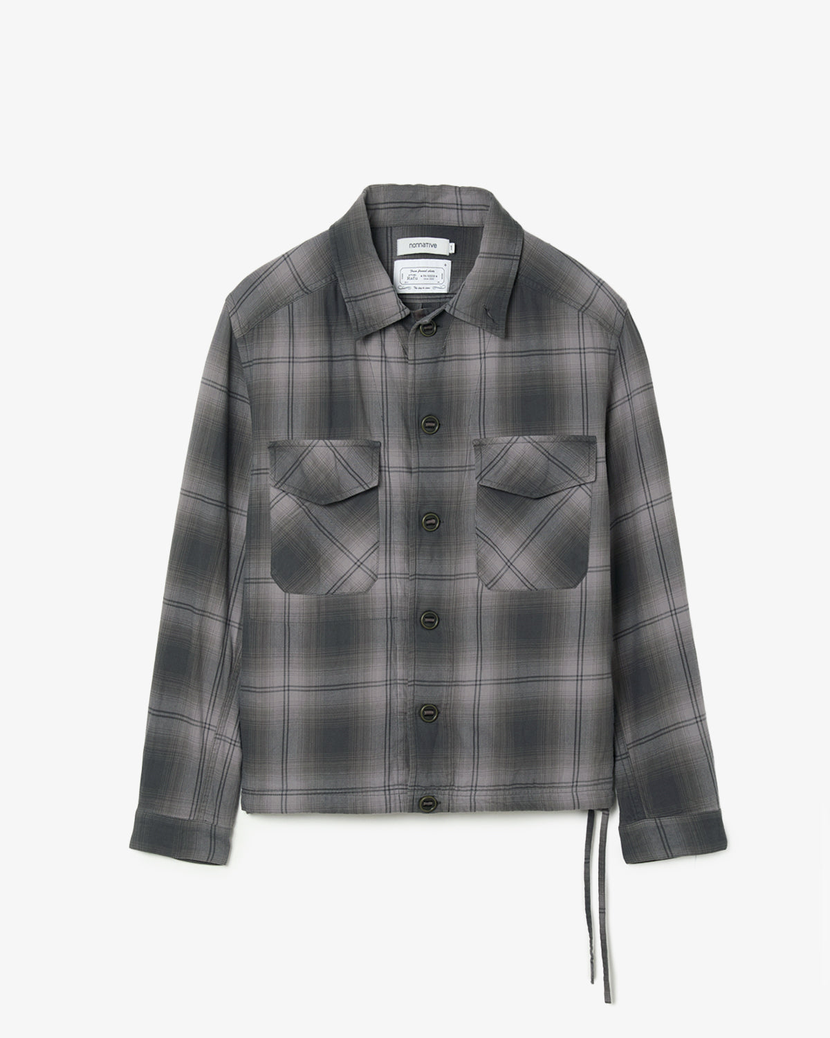 TROOPER SHIRT JACKET COTTON TWILL OMBRE CHECK by Rafu