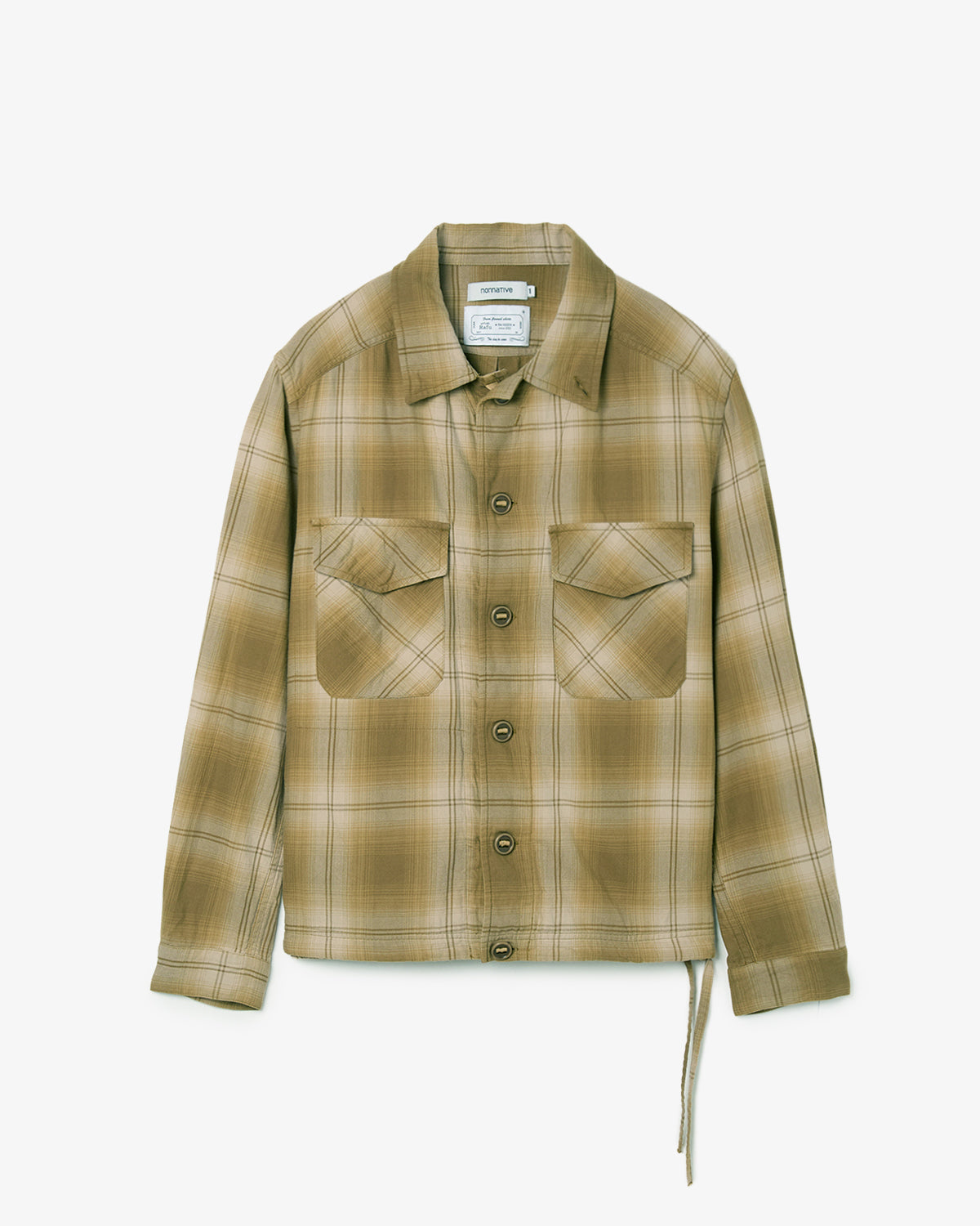 TROOPER SHIRT JACKET COTTON TWILL OMBRE CHECK by Rafu