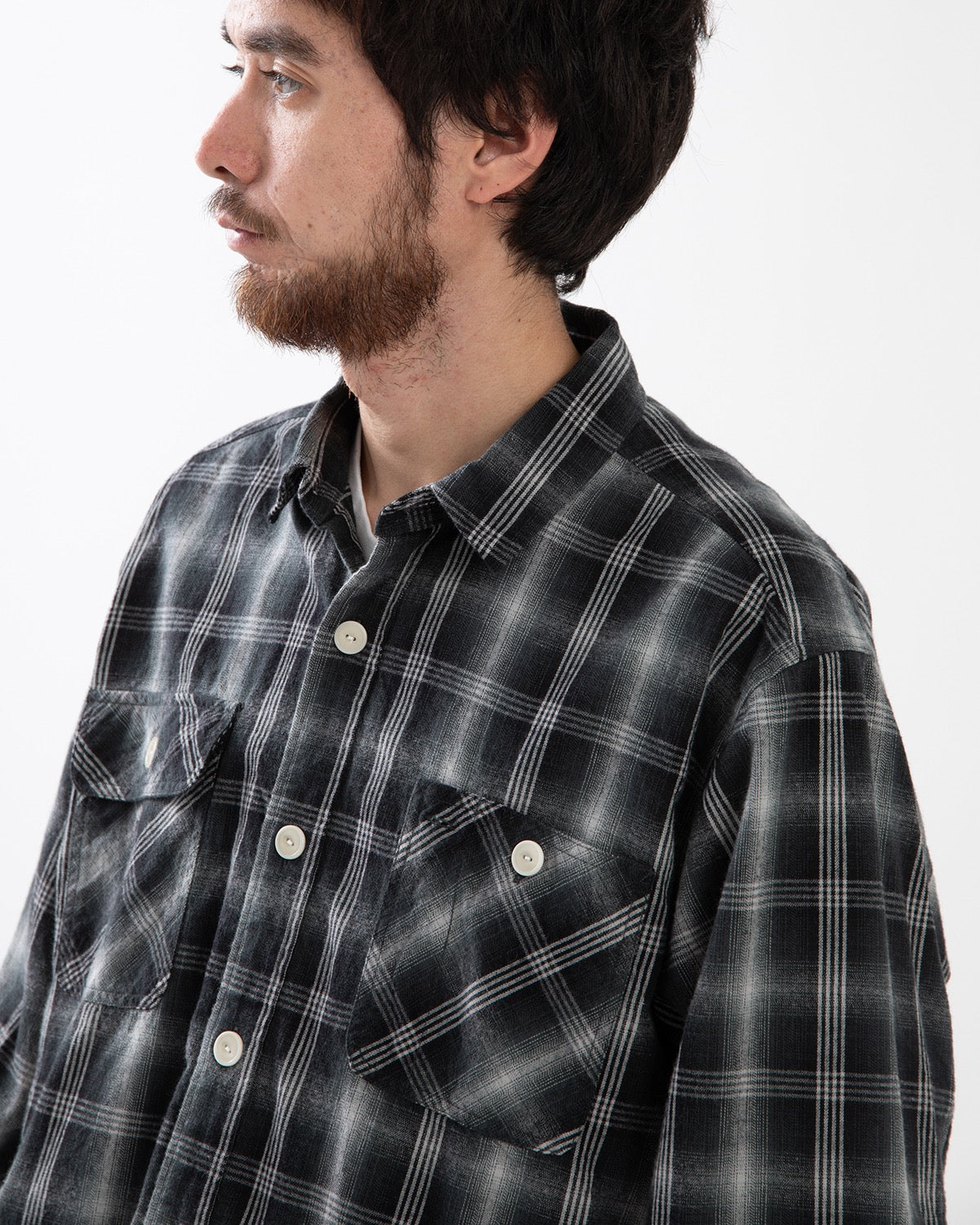 Rafu × nonnative WORKER SHIRT JACKET COTTON TWILL OMBRE CHECK