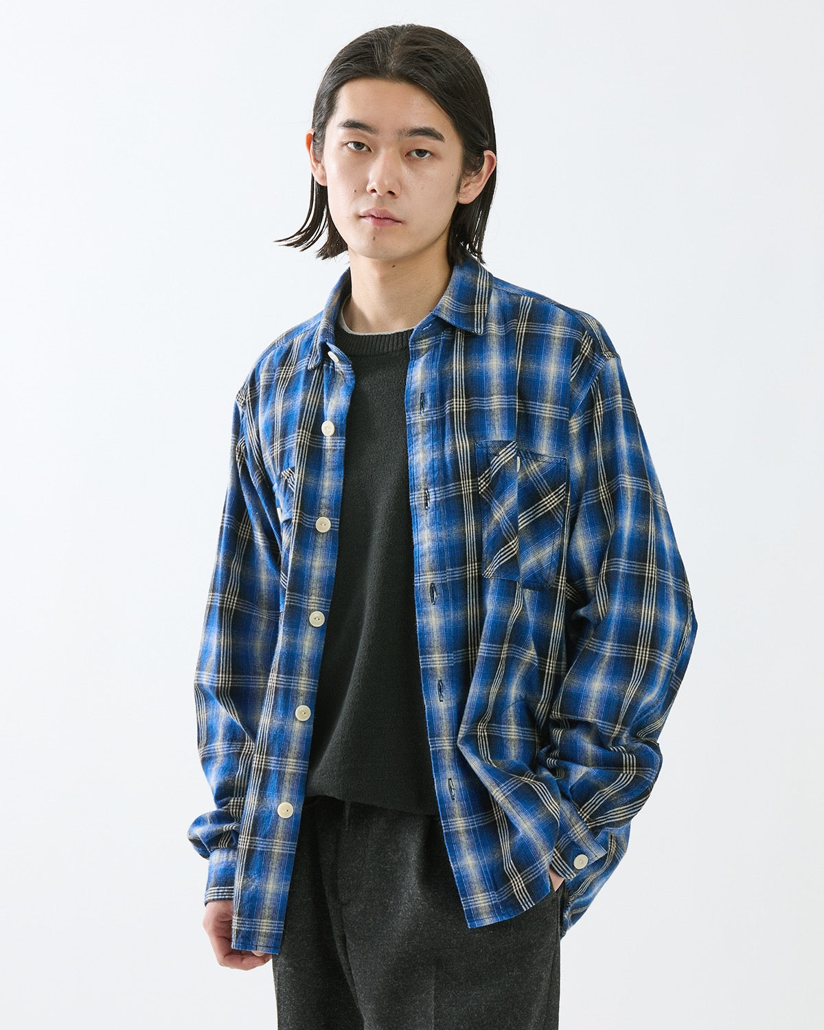 Rafu × nonnative WORKER SHIRT JACKET COTTON TWILL OMBRE CHECK