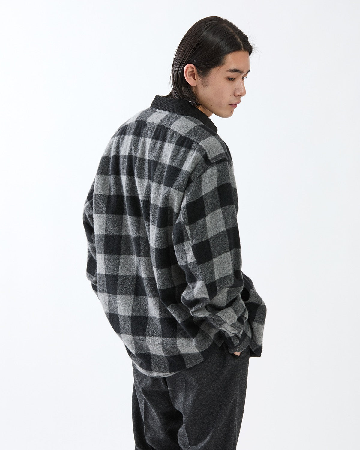 WORKER SHIRT JACKET WOOL NYLON BUFFALO CHECK