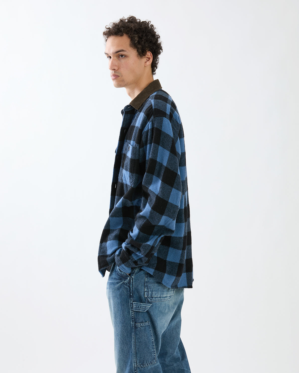 WORKER SHIRT JACKET WOOL NYLON BUFFALO CHECK