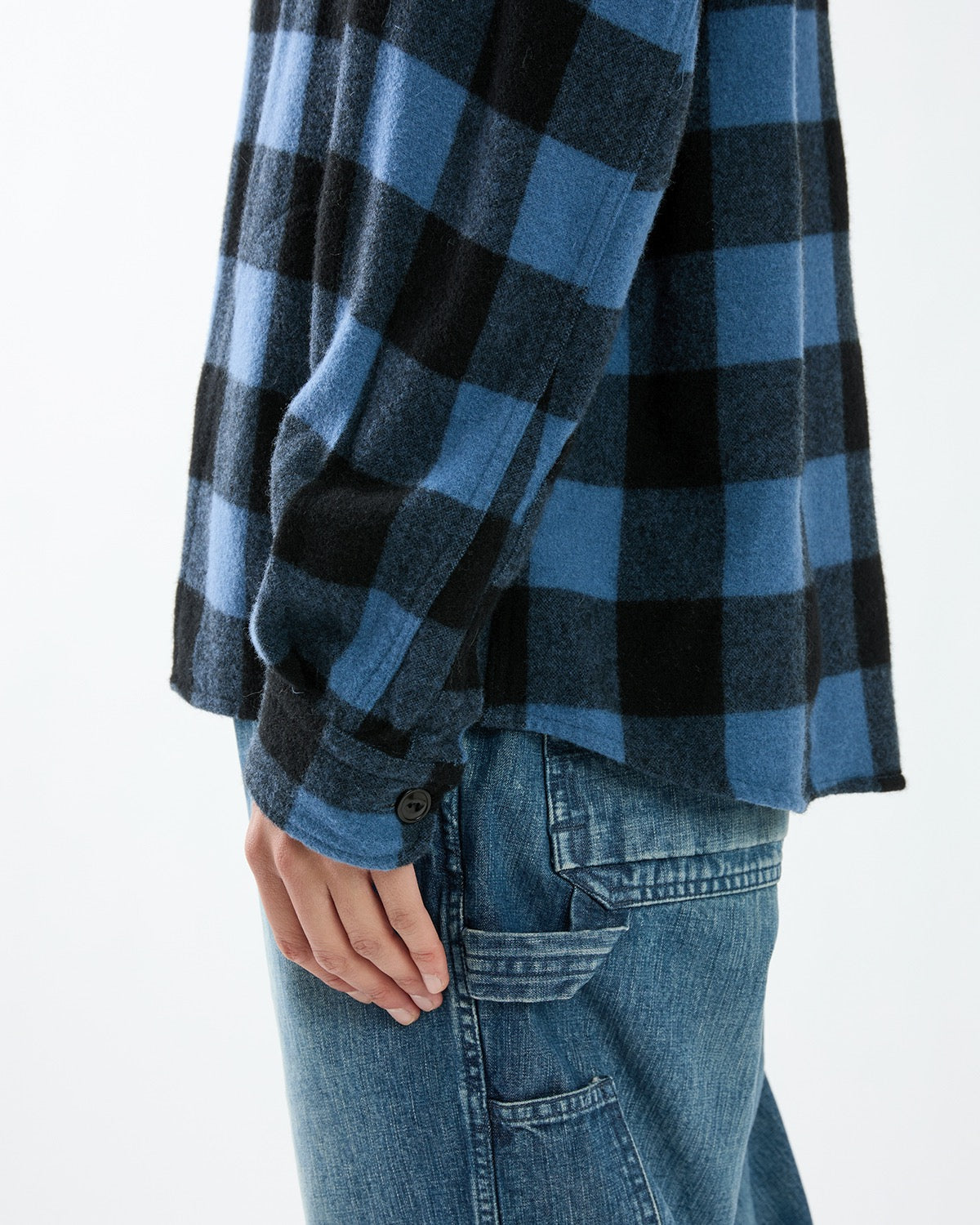 WORKER SHIRT JACKET WOOL NYLON BUFFALO CHECK