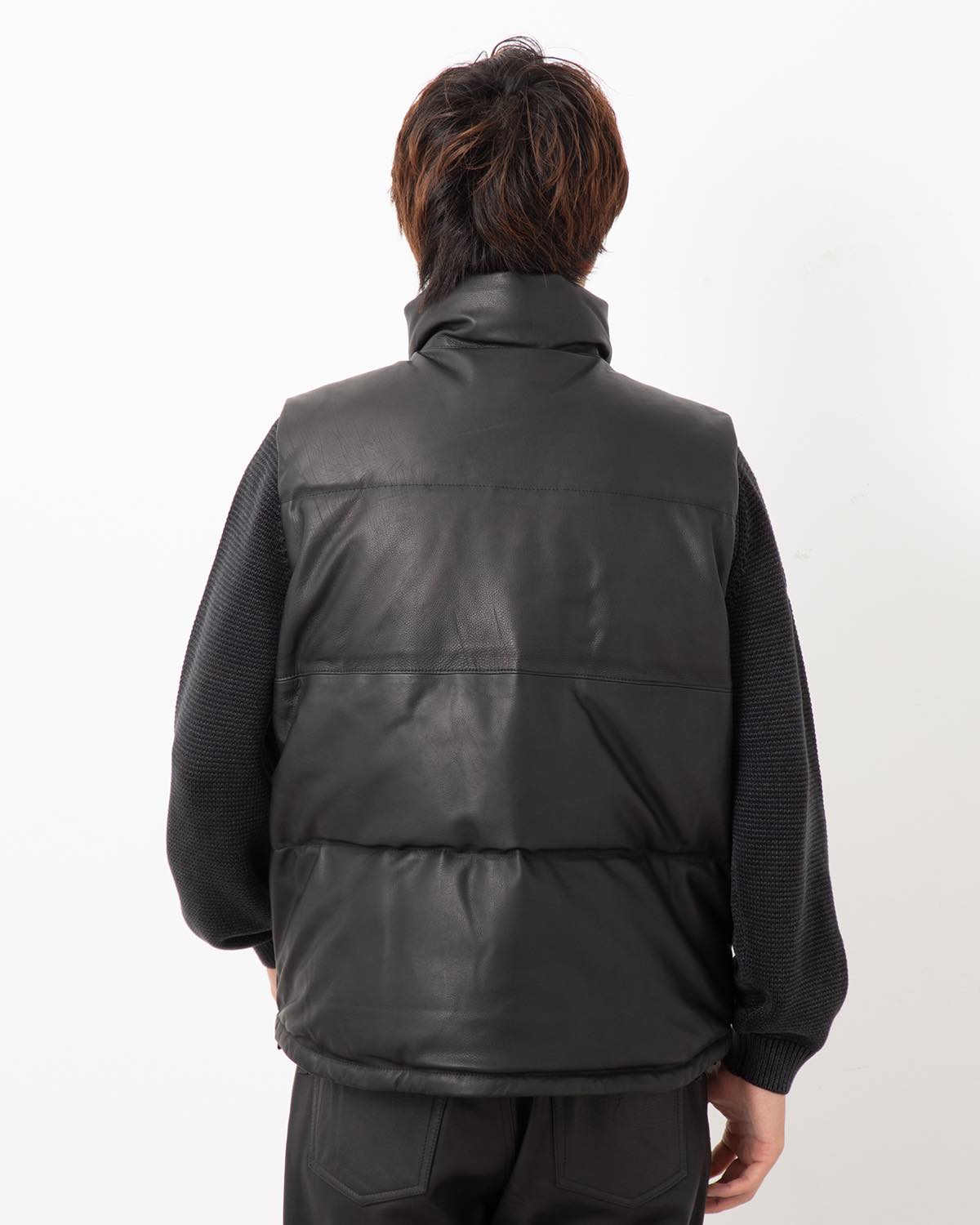 EXPLORER DOWN VEST COW LEATHER WITH WINDSTOPPER®