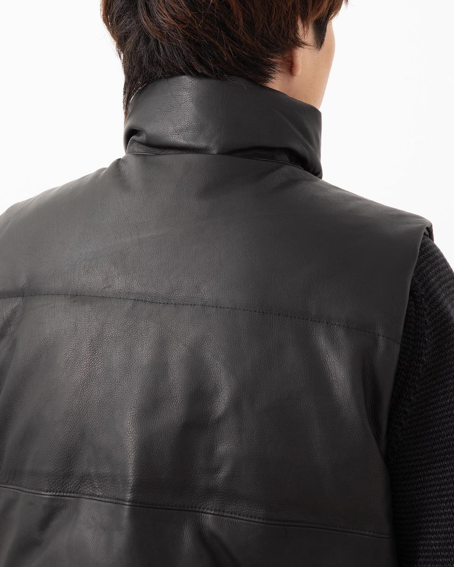 EXPLORER DOWN VEST COW LEATHER WITH WINDSTOPPER® – COVERCHORD
