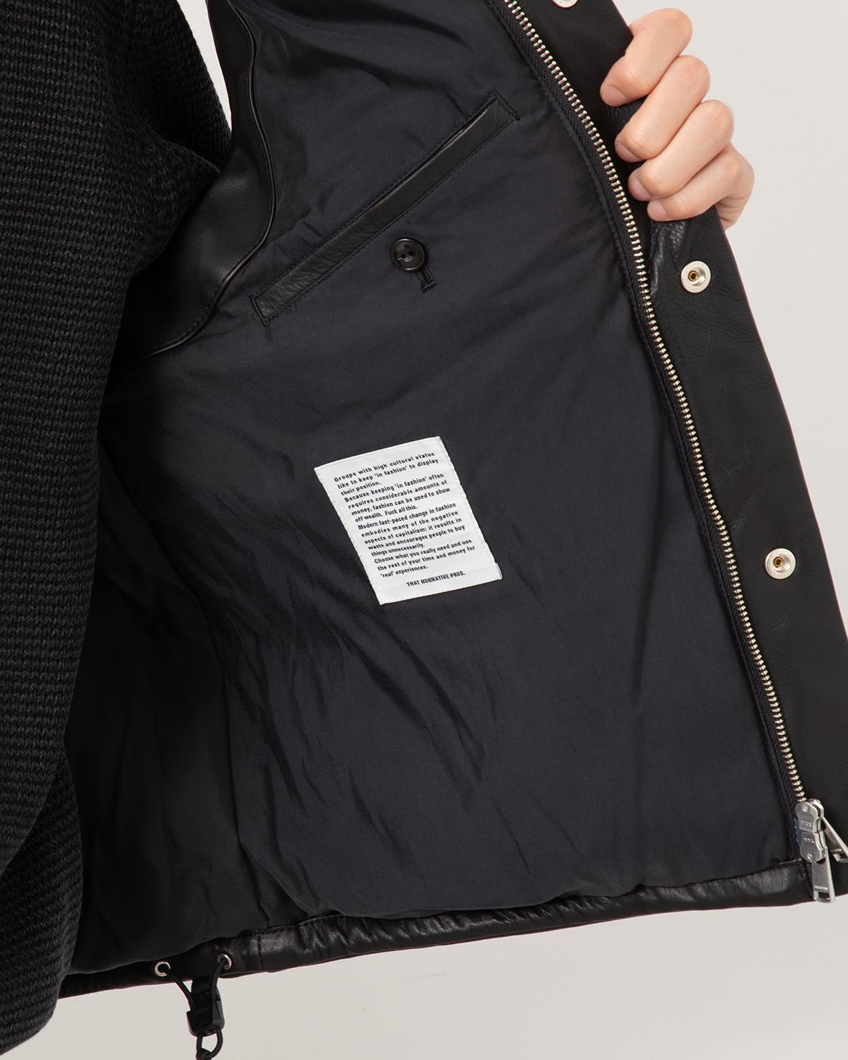 EXPLORER DOWN VEST COW LEATHER WITH WINDSTOPPER®