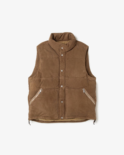 EXPLORER DOWN VEST SHEEP LEATHER WITH WINDSTOPPER®