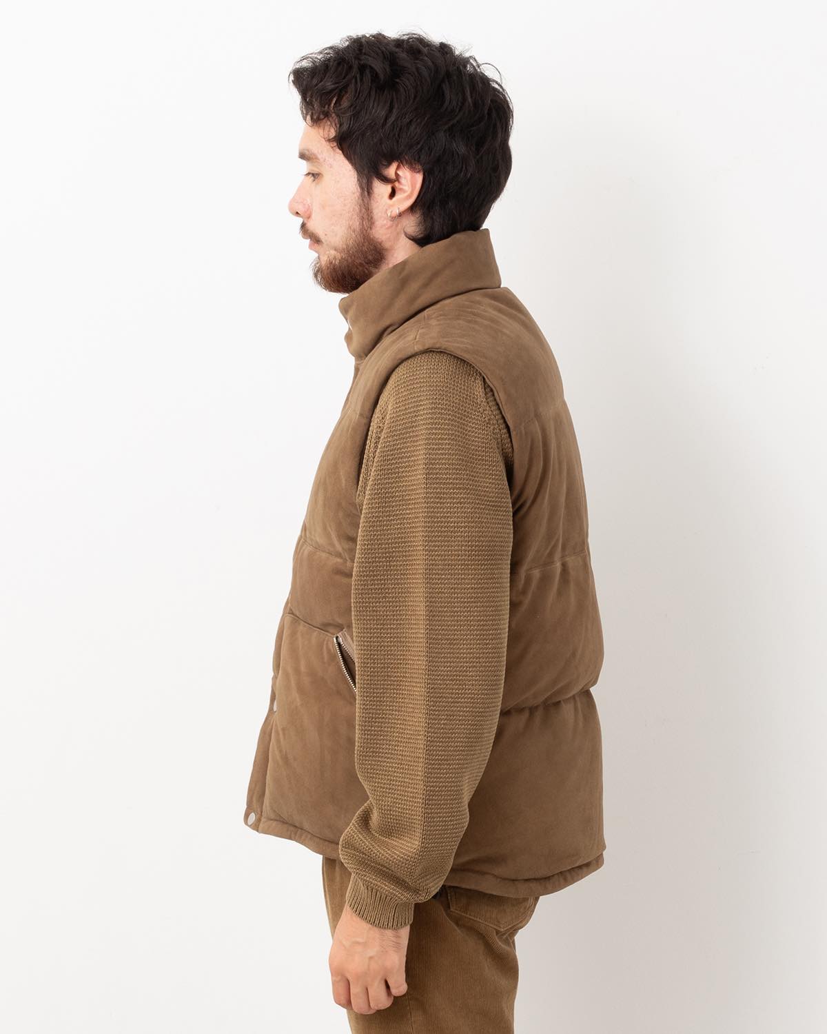 EXPLORER DOWN VEST SHEEP LEATHER WITH WINDSTOPPER®