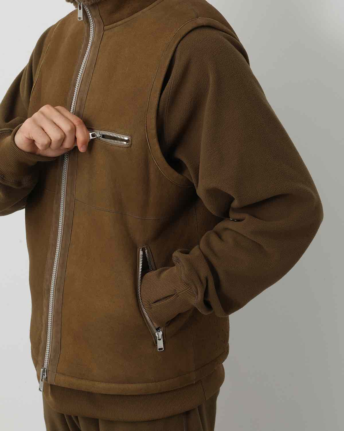 HUNTER VEST SHEEP NUBUCK MOUTON LEATHER