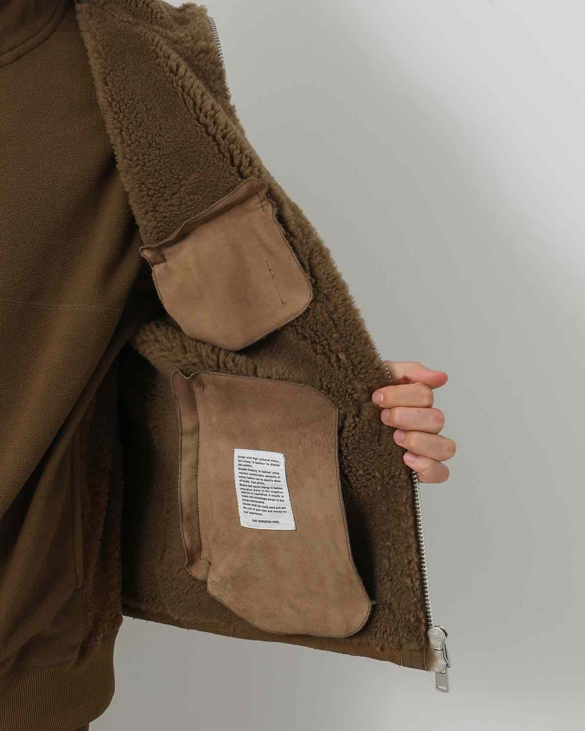 HUNTER VEST SHEEP NUBUCK MOUTON LEATHER