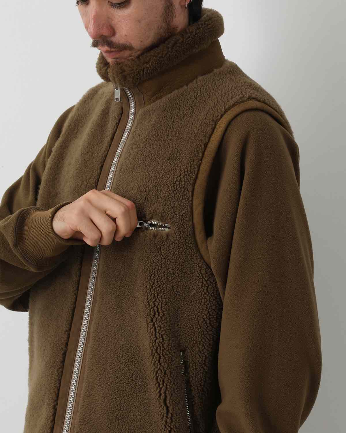 HUNTER VEST SHEEP BOA MOUTON LEATHER