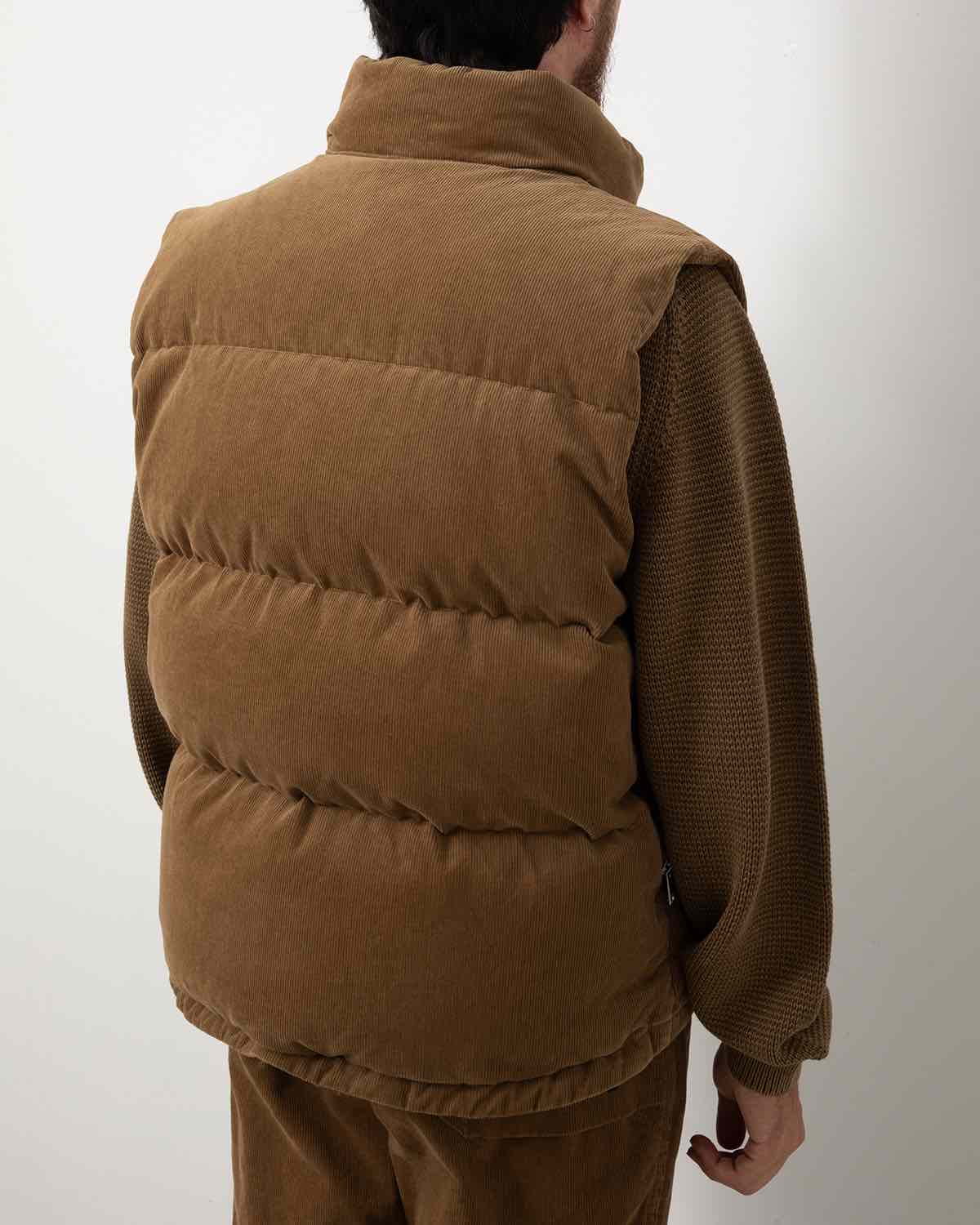 EXPLORER DOWN VEST COTTON CORD SULFUR DYE WITH WINDSTOPPER®