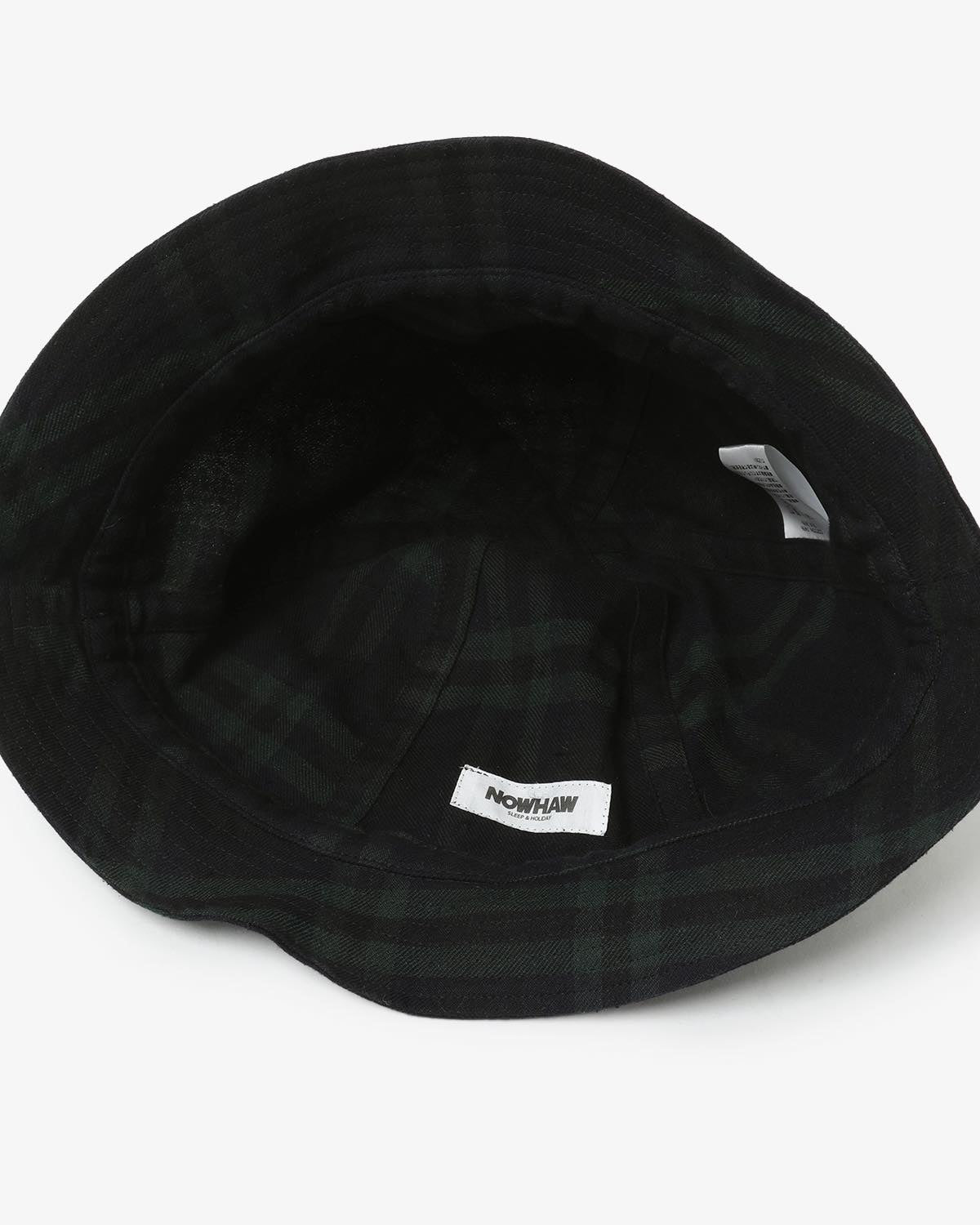 “BED HEAD HAT” - 綿シルク ネップ チェック