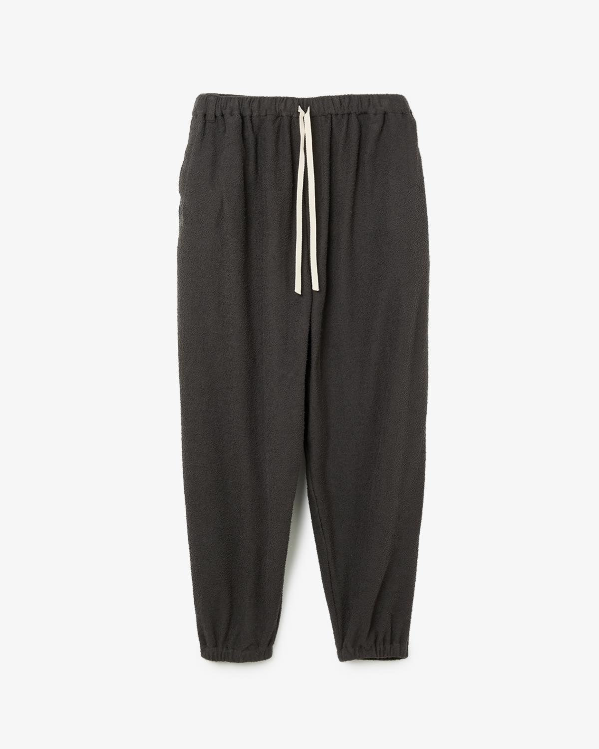 SAUNAS ”サ” TOWEL CLOTH WIDE EASY PANTS - 両面パイルタオルクロス