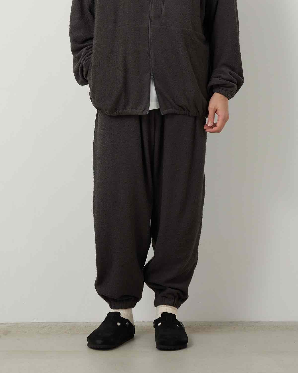 SAUNAS ”サ” TOWEL CLOTH WIDE EASY PANTS - 両面パイルタオルクロス