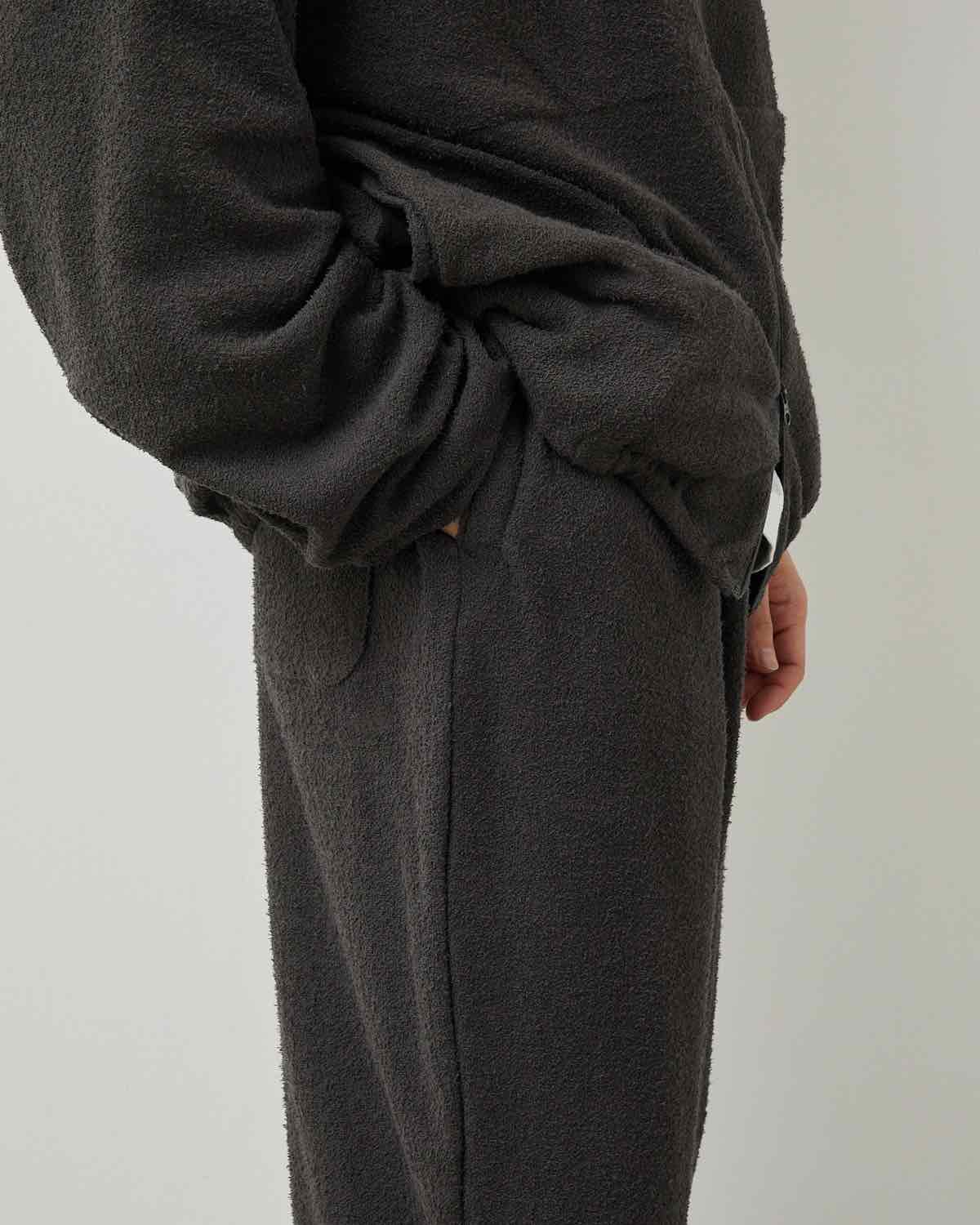 SAUNAS ”サ” TOWEL CLOTH WIDE EASY PANTS - 両面パイルタオルクロス