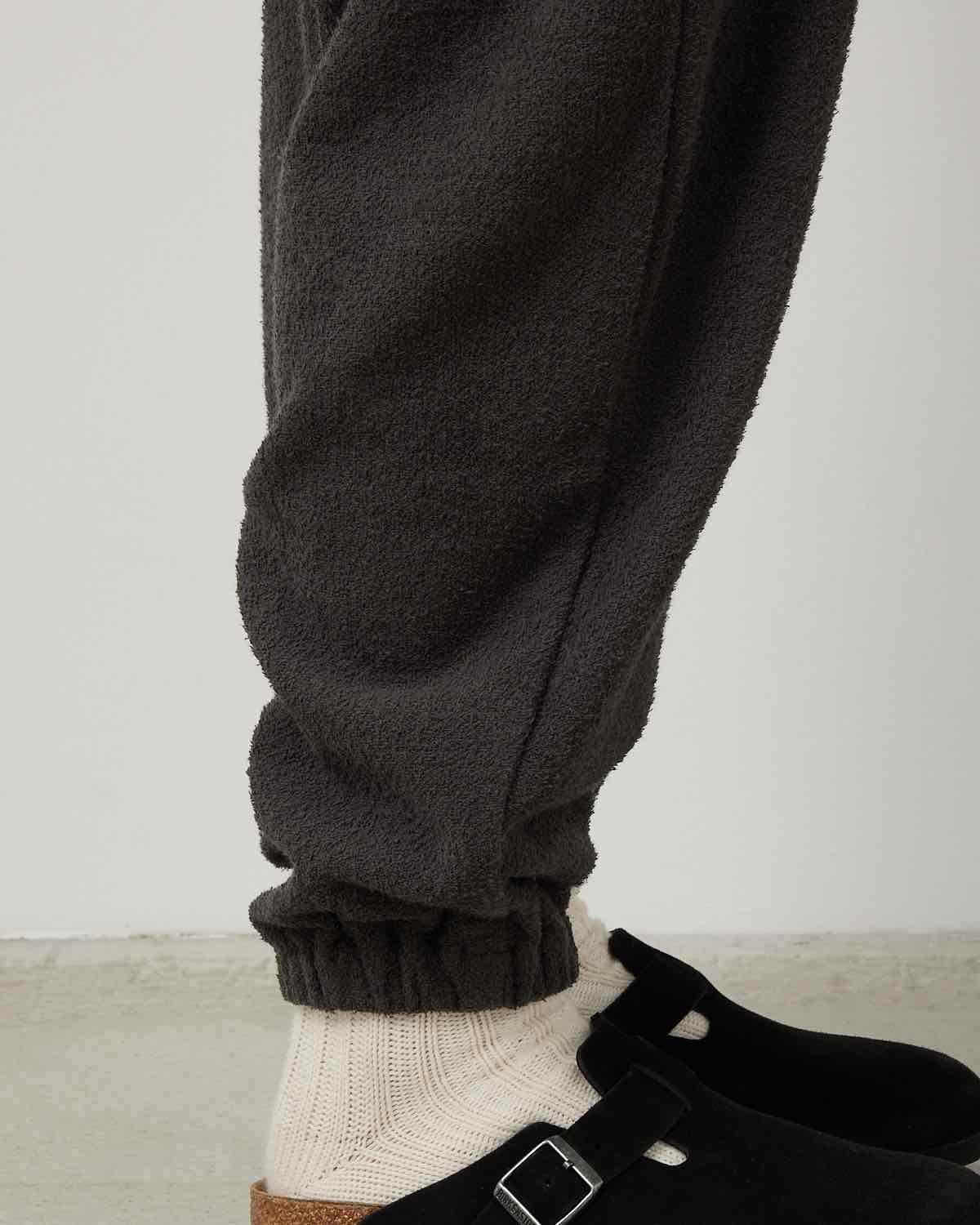 SAUNAS ”サ” TOWEL CLOTH WIDE EASY PANTS - 両面パイルタオルクロス