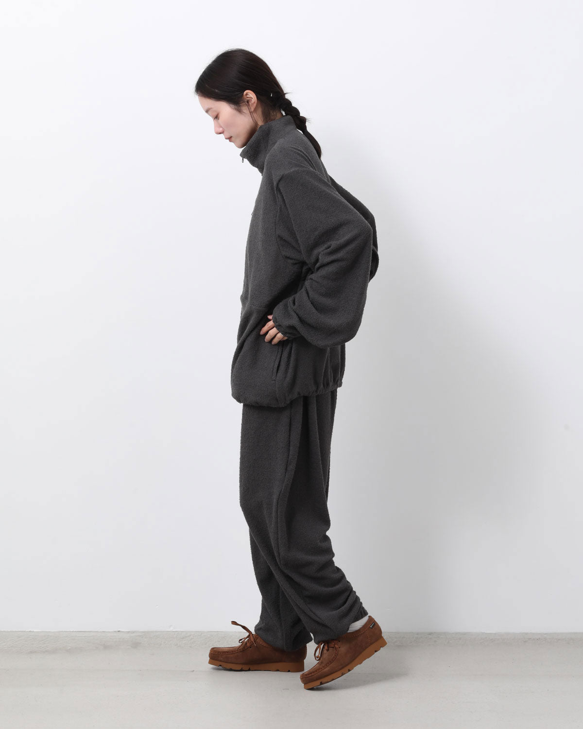 SAUNAS ”サ” TOWEL CLOTH WIDE EASY PANTS - 両面パイルタオルクロス