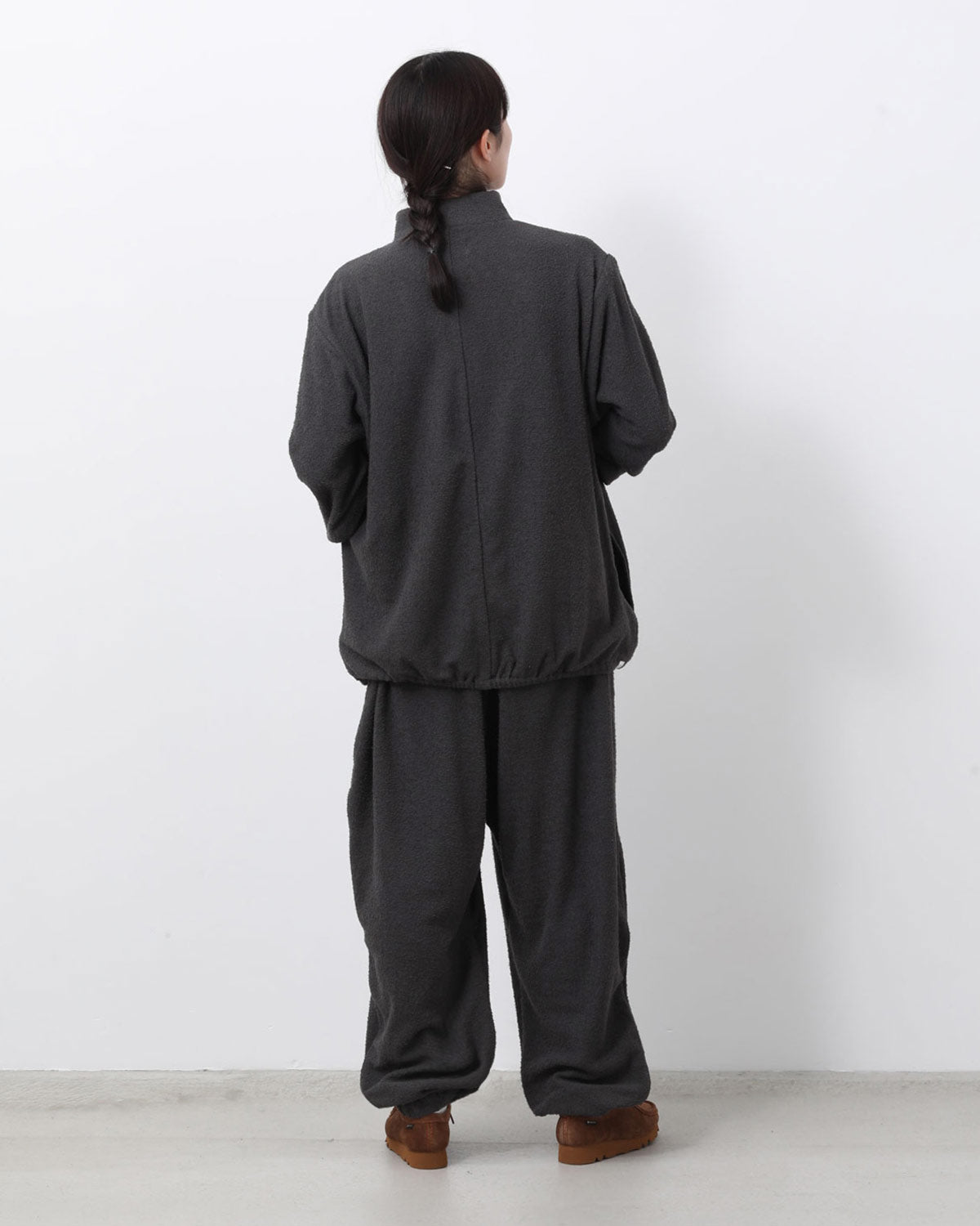 SAUNAS ”サ” TOWEL CLOTH WIDE EASY PANTS - 両面パイルタオルクロス