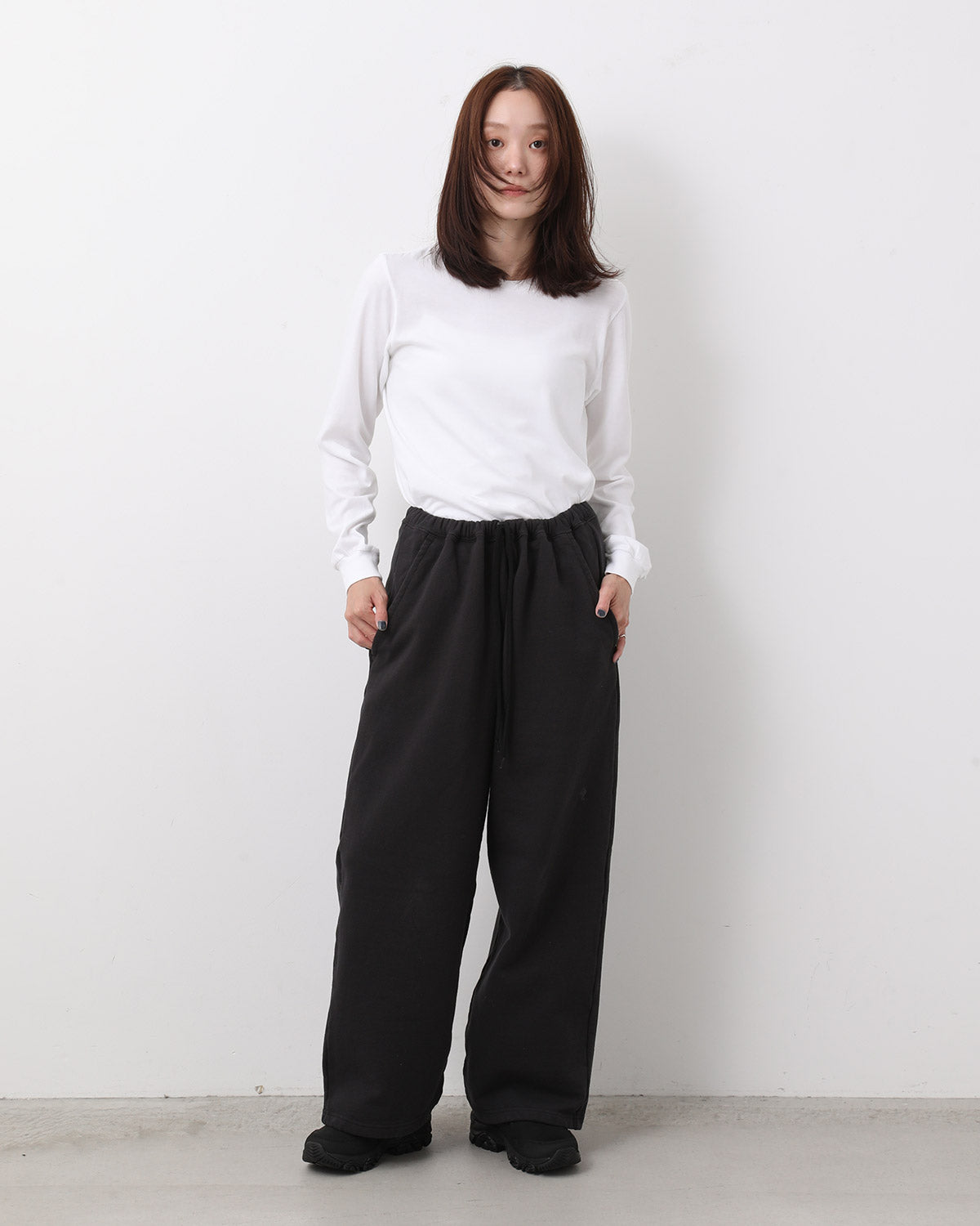 COTTON SWEAT WIDE PANTS