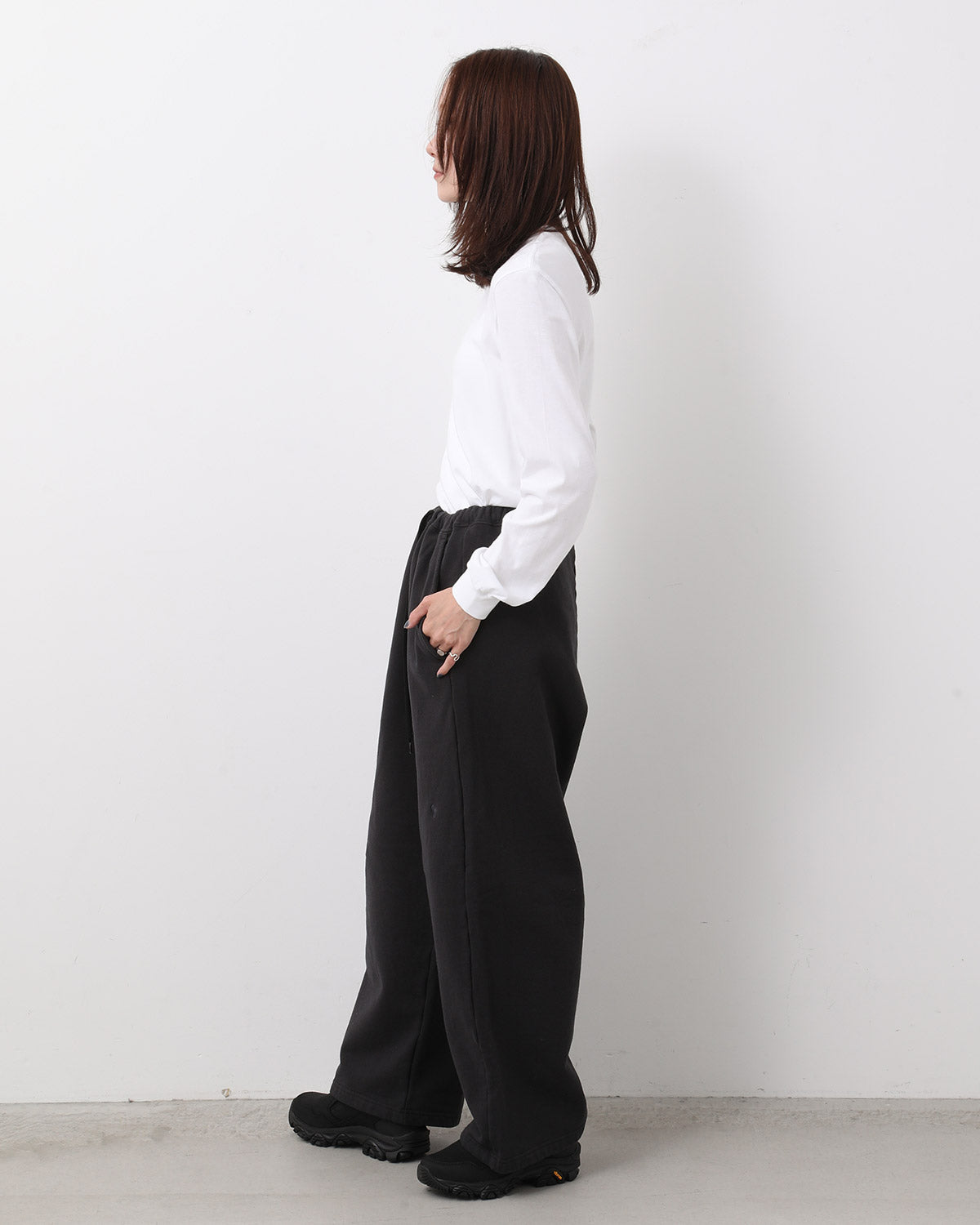 COTTON SWEAT WIDE PANTS