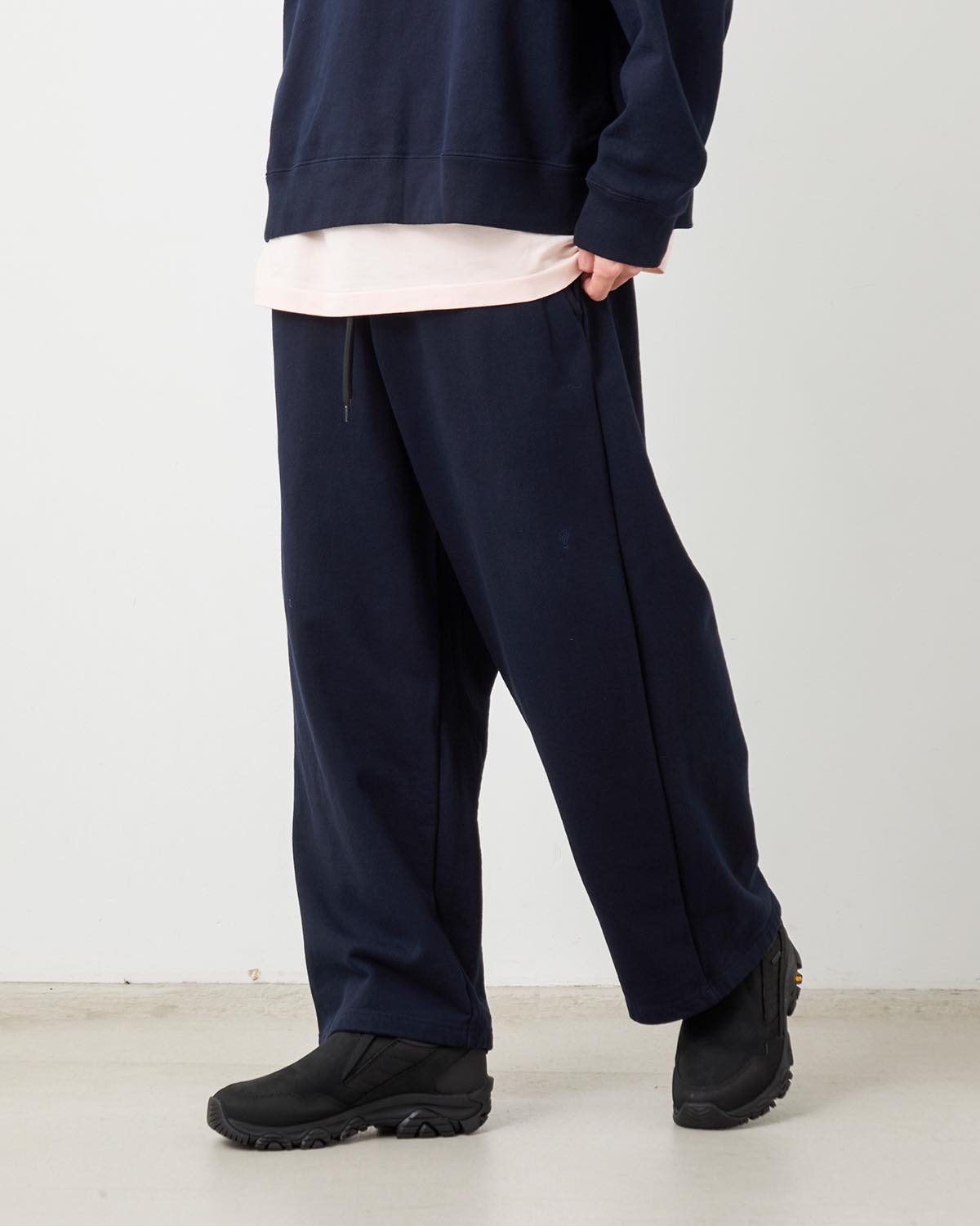 COTTON SWEAT WIDE PANTS