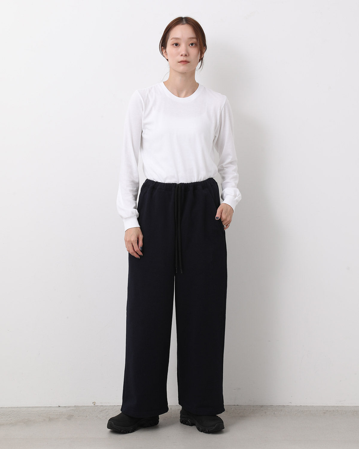 COTTON SWEAT WIDE PANTS